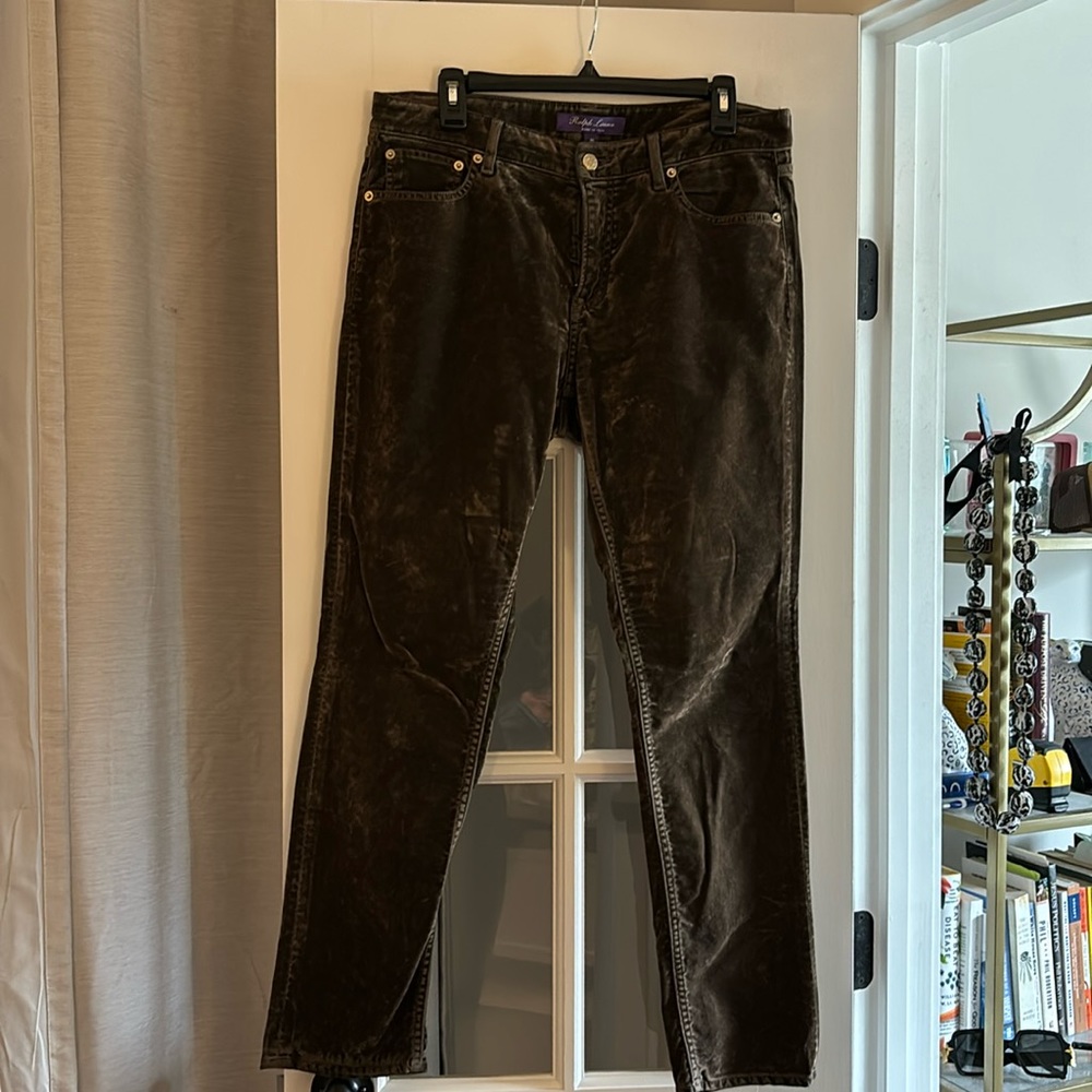 Ralph Lauren Purple Label Dark Brown Straight-Leg Jeans